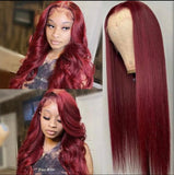 Chichi 99J Straight 13x4 Burgundy Lace Wig